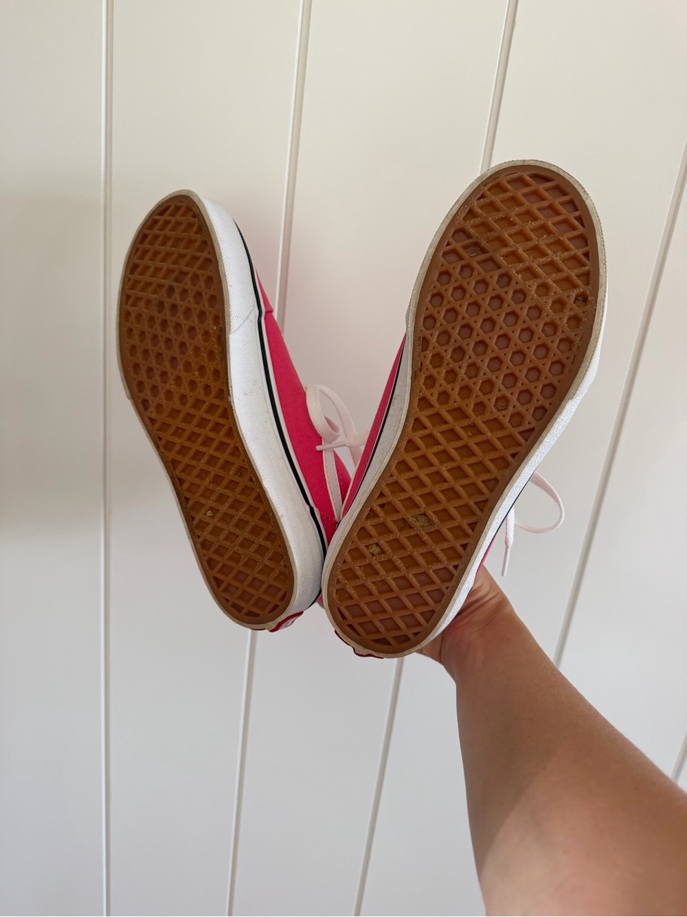 Vans Pink Canvas Low-Top Sneakers with White Stripe - Picture 4 of 5